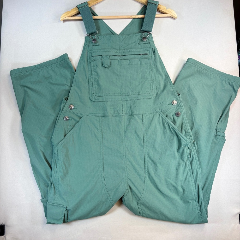Duluth Trading Heirloom Gardening Bib Overalls Womens M x 29 Green Ripstop